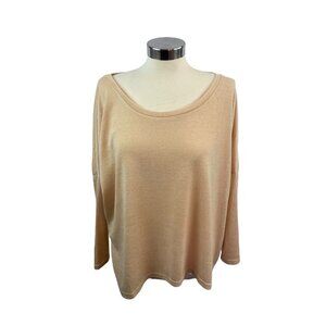 XL UGET Women's New Beige Lightweight Hi Lo Hem Sweater